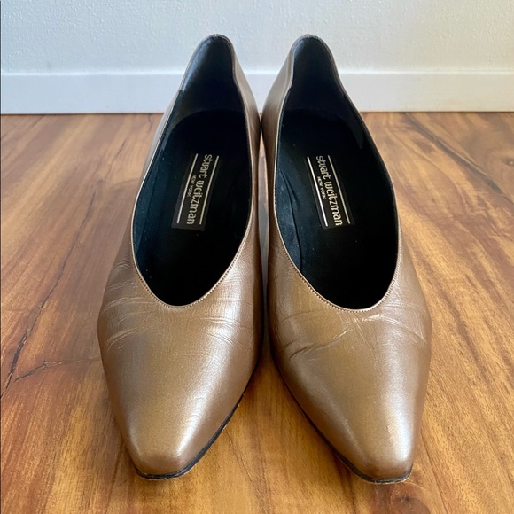 VTG Stuart Weitzman Metallic Bronze Heels - Picture 2 of 10